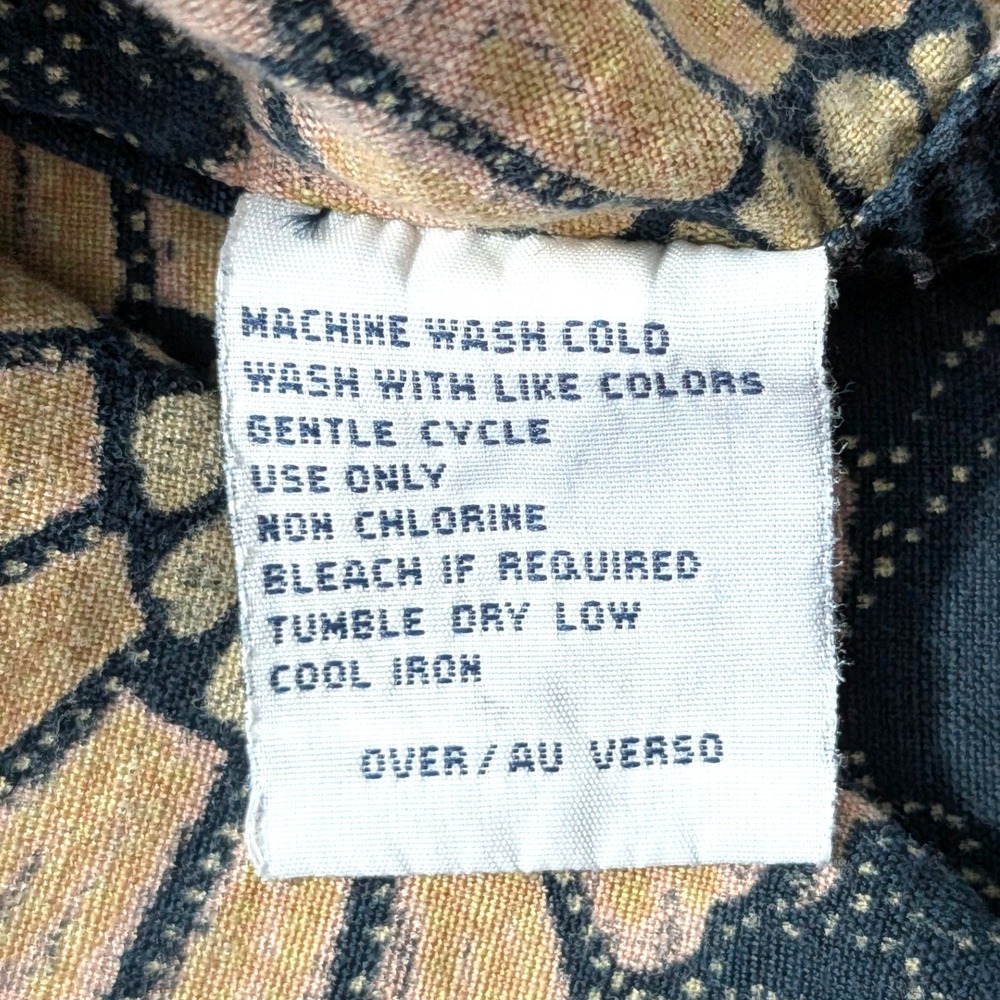 Nautica Jeans Co Floral Button Up Shirt XL Linen Cotton Camp Shirt Y2K - Picture 7 of 12